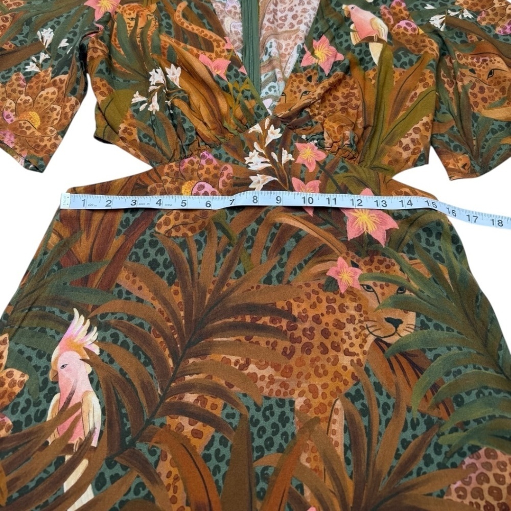 Farm Rio Tropical Jungle Mid Cutout Dress - Picture 12 of 14